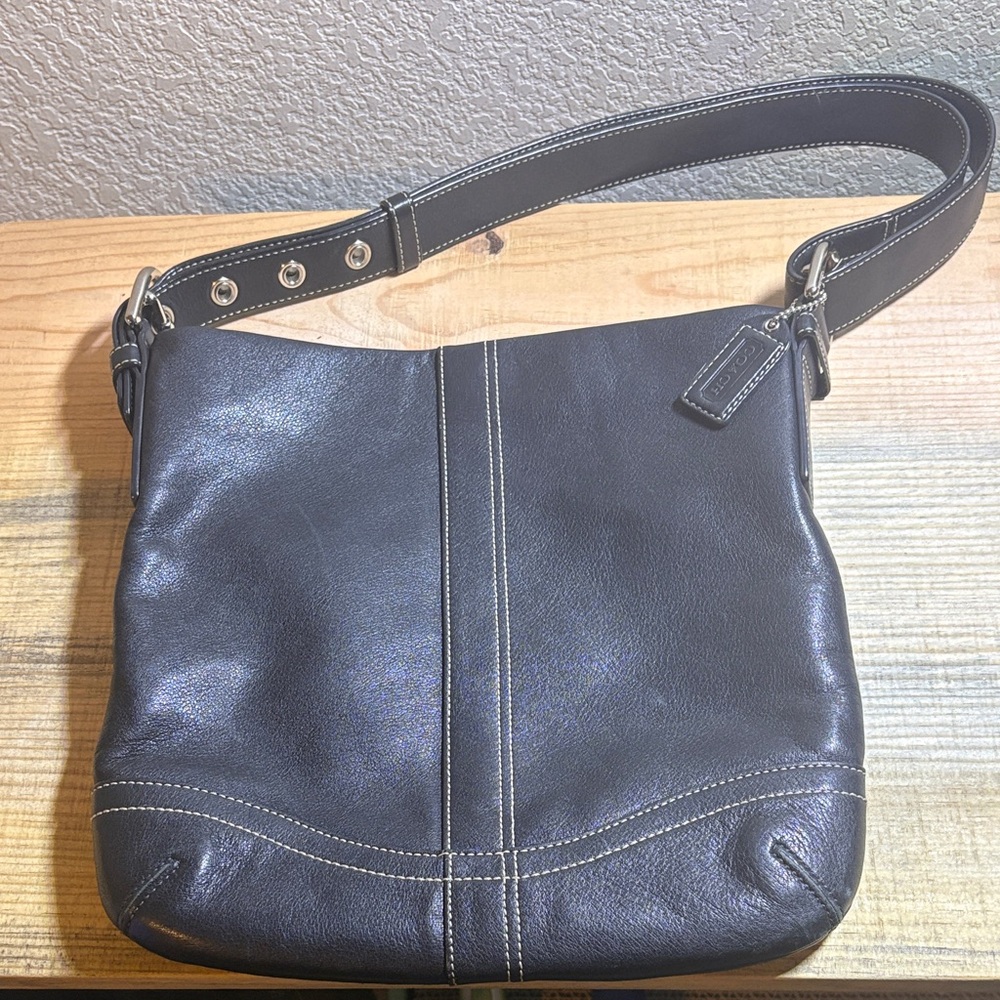 Coach Black Leather Shoulder Bag